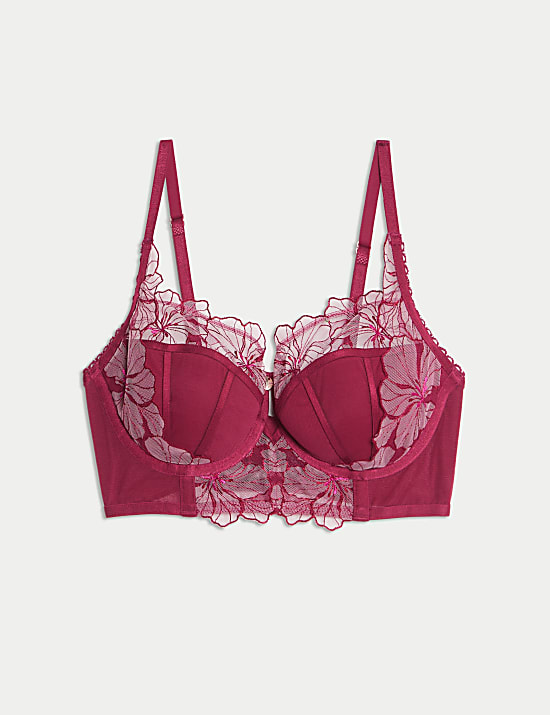 Σουτιέν μπαλκονέ με σχέδιο λουλούδι του πάθους και μπανέλα A-E