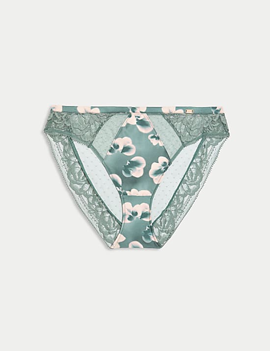 Σλιπ Kalina με ψηλό κόψιμο στους γοφούς από δαντέλα και μετάξι