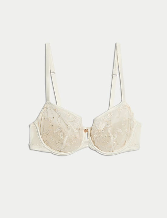 Trousseau Embroidery Wired Balcony Bra A-E