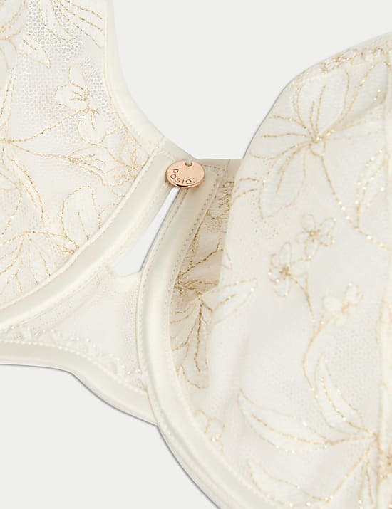 Trousseau Embroidery Wired Balcony Bra F+