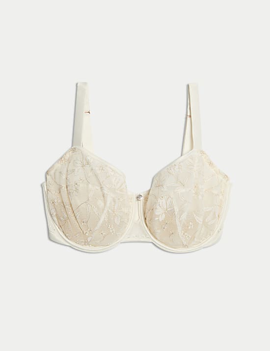 Trousseau Embroidery Wired Balcony Bra F+