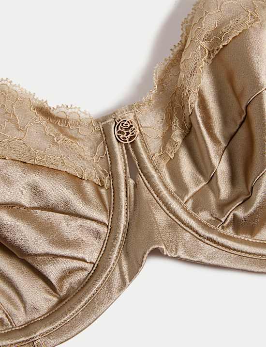Silk & Lace Wired Balcony Bra F-H
