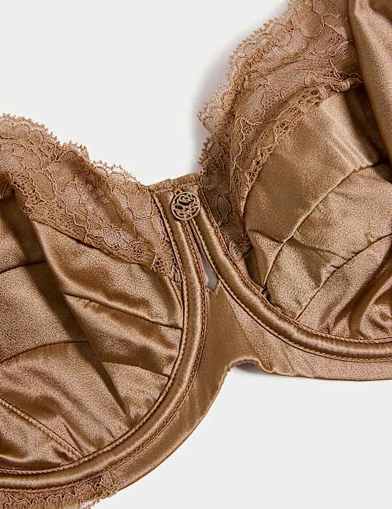 Balconette-Bügel-BH mit Seide und Spitze (F–H)