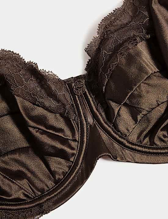 Silk & Lace Wired Balcony Bra F-H