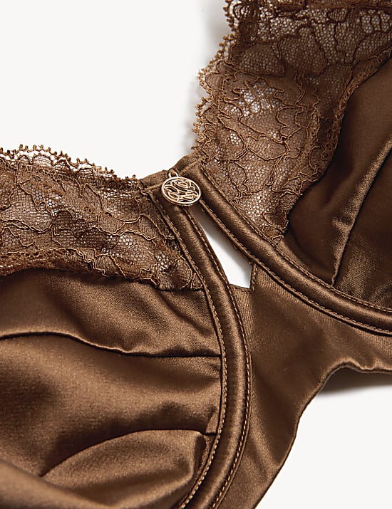 Balconette-Bügel-BH mit Seide und Spitze (F–H)