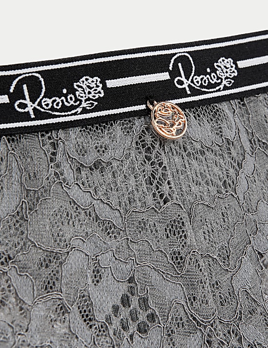 Ribbed & Lace Brazilian Knickers