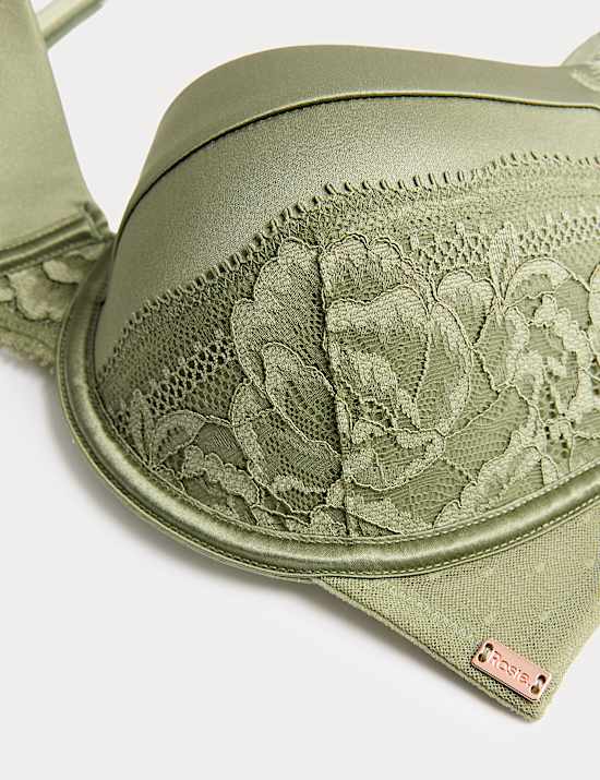 Silk & Lace Wired Scoop Demi Cup Bra (A-E)