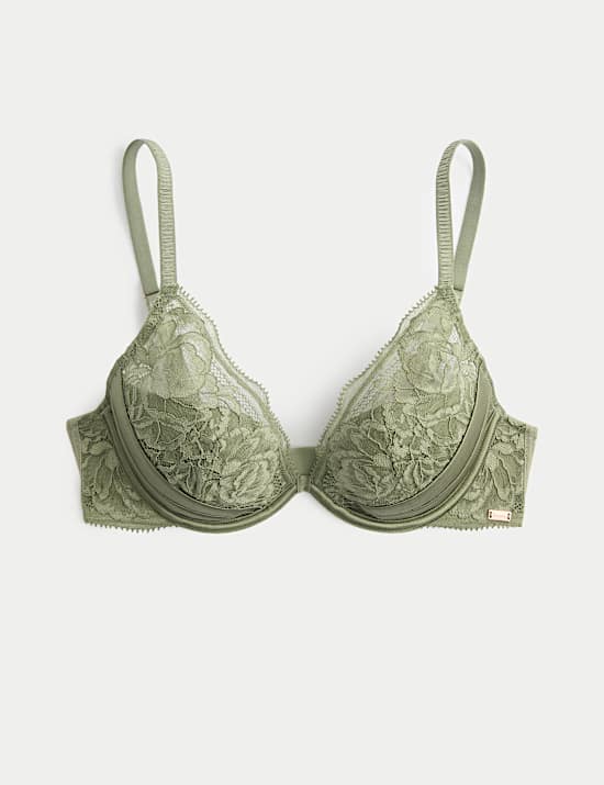 Silk & Lace Wired Plunge Bra A-E