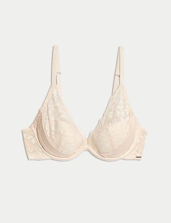 Silk & Lace Wired Plunge Bra A-E