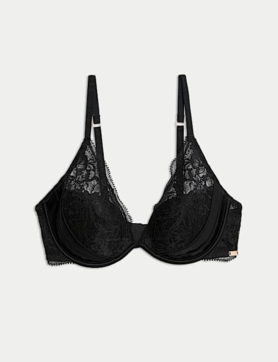 Silk & Lace Wired Plunge Bra A-E