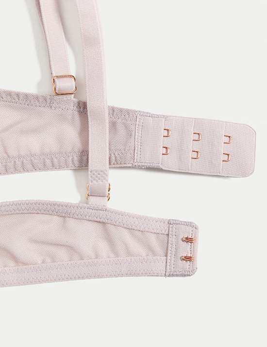 Senna Silk & Lace Floral Wired Plunge Bra A-E