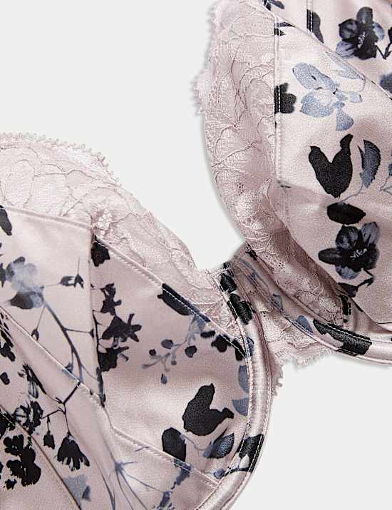 Dekoltová podprsenka Senna s kosticemi, hedvábím a krajkou