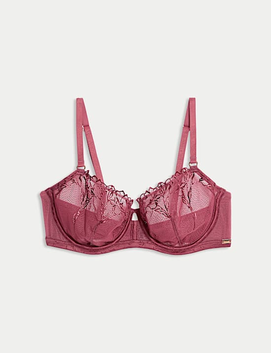 Lisianthus Embroidery Wired Balcony Bra A-E