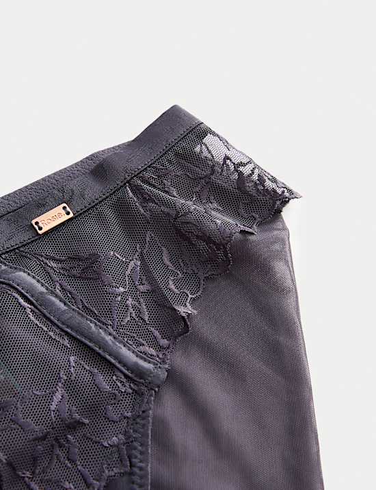 Σλιπ Lisianthus με ψηλό κόψιμο στους γοφούς και κέντημα