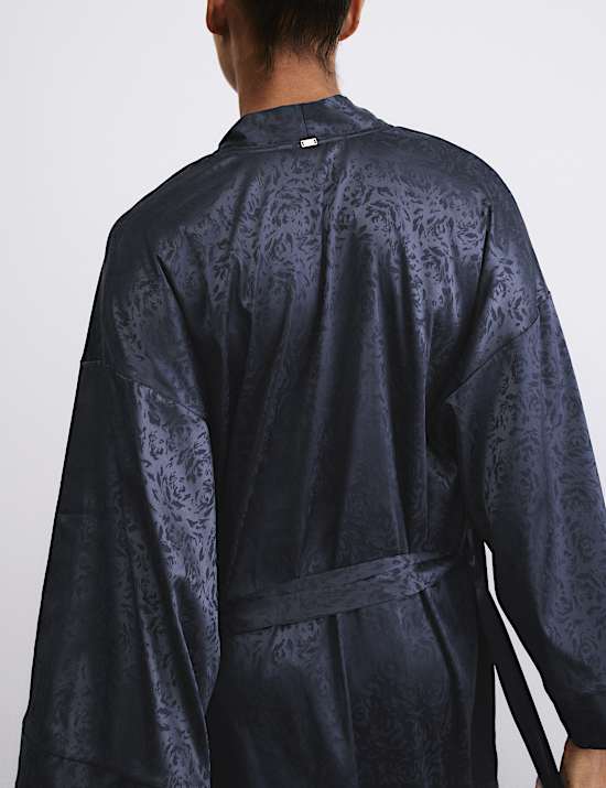 Lisianthus Satin Floral Jacquard Wrap