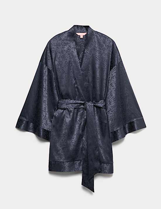 Lisianthus Satin Floral Jacquard Wrap