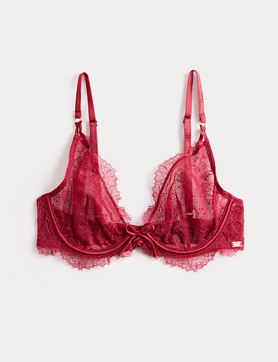 Forget Me Not Lace Wired Plunge Bra (A-E)