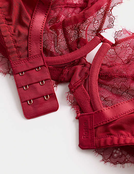 Soutien-gorge plongeant en dentelle Forget Me Not à armatures, bonnets F à H