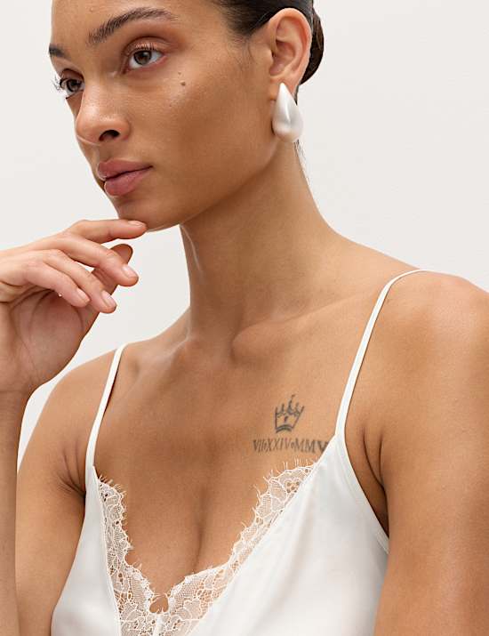Forget Me Not Satin & Lace Cami top