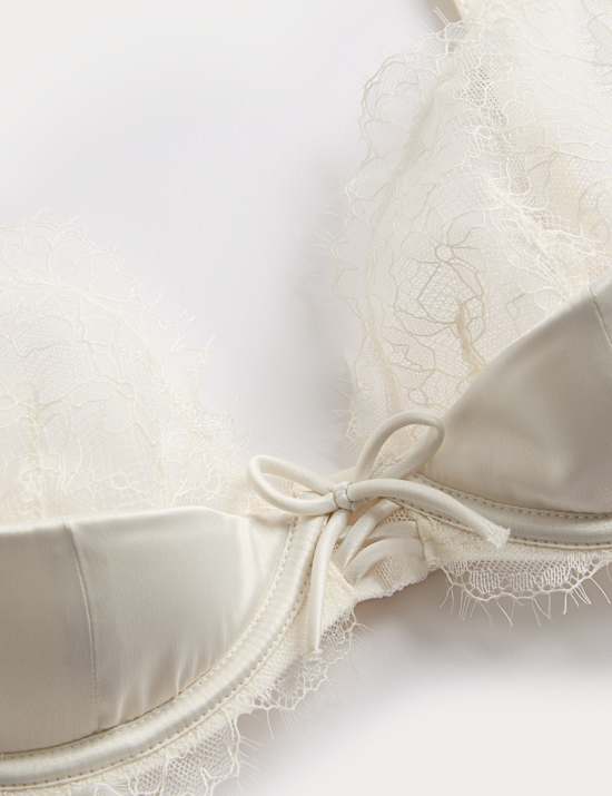 Forget Me Not Satin Wired Plunge Bra (A-E)