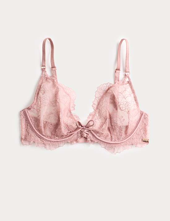 Forget me not lace wired plunge bra