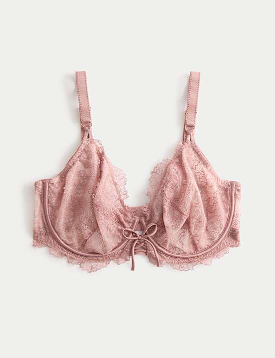 Forget Me Not Lace Wired Plunge Bra F+