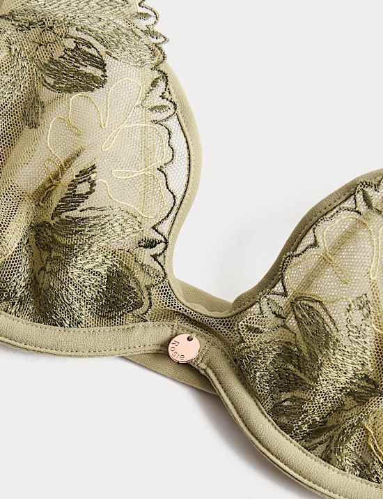 Ianthe Embroidery Wired Plunge Bra (A-E)