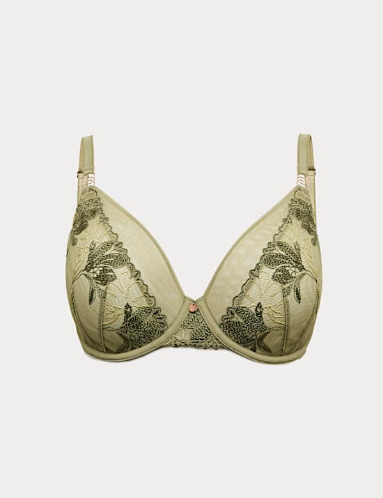 Ianthe Embroidery Wired Plunge Bra (F-H)