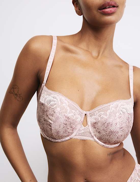 Rosalie Silk & Lace Wired Balcony Bra (F-GG)