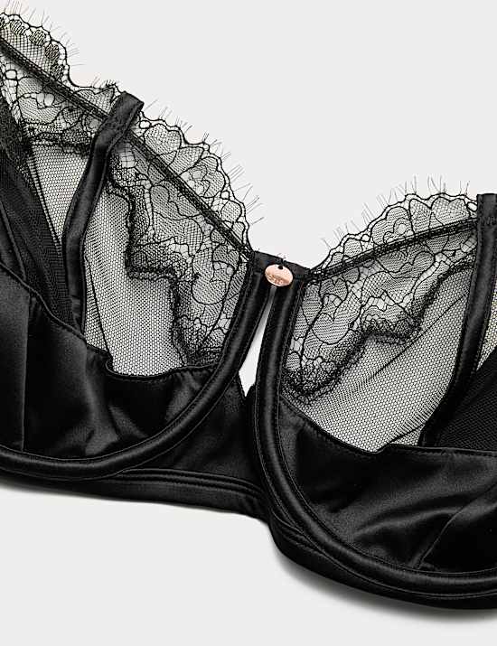 Liana Silk & Lace Wired Balcony Bra (F+)
