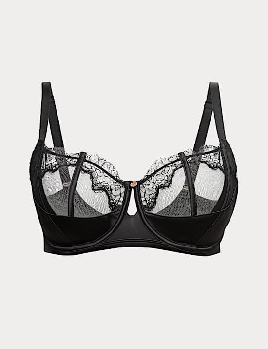 Liana Silk & Lace Wired Balcony Bra (F+)