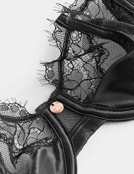 Liana Satin & Lace Wired Quarter Cup Balcony Bra (A-E)