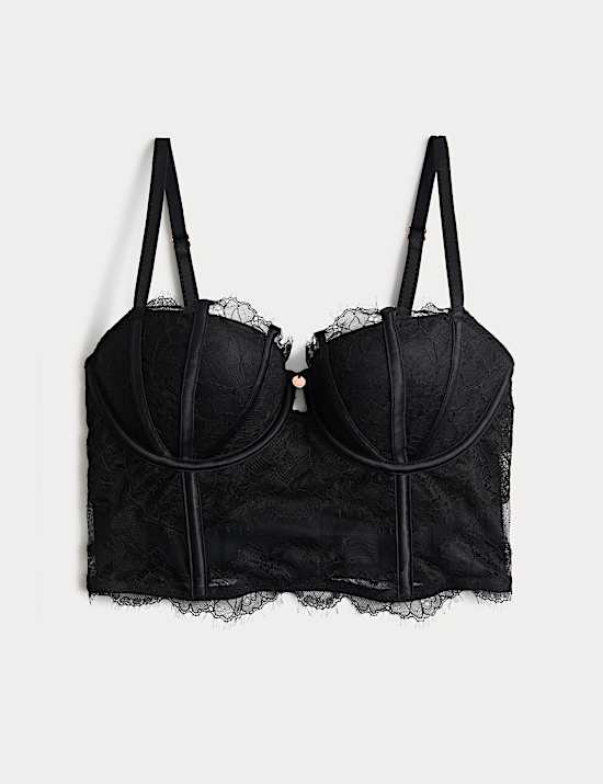 Cors&eacute; estilo balconette con aros de sat&eacute;n y encaje Liana (para copa A-DD)