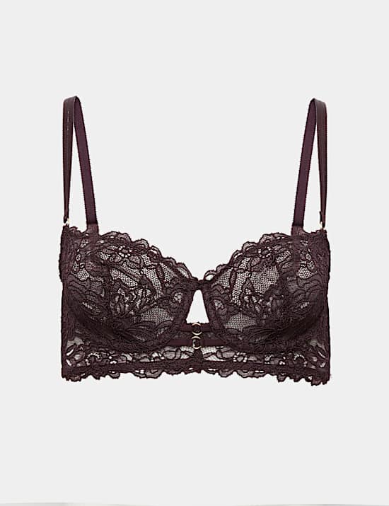 Sabine Lace Wired Longline Balcony Bra (A-E)