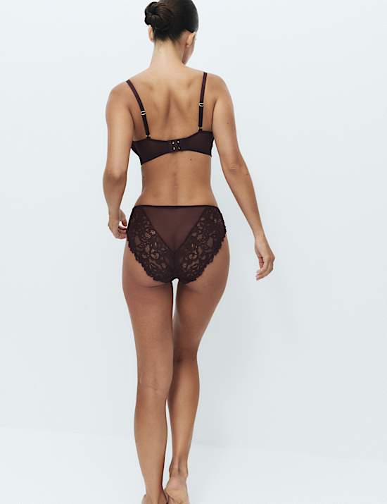 Sabine Floral Lace High Leg Knickers