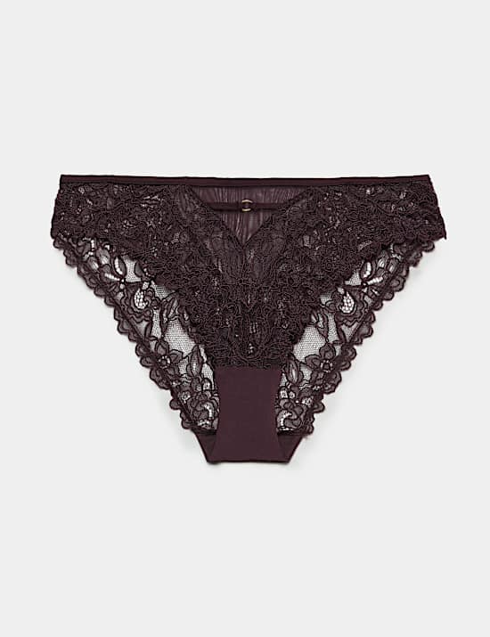 Sabine Floral Lace High Leg Knickers