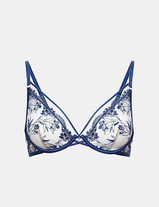 Alessia Embroidered Wired Plunge Bra B-E