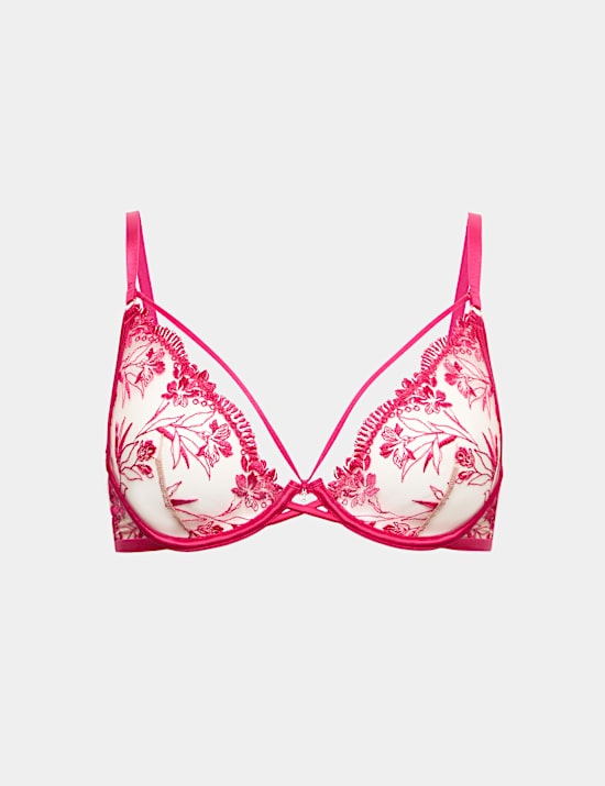 Alessia Embroidered Wired Plunge Bra B-E