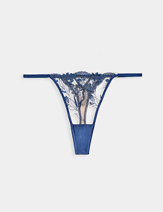 Alessia Floral Embroidery Tanga Thong
