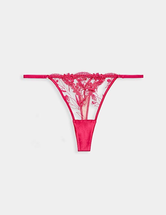 Alessia Floral Embroidery Tanga Thong