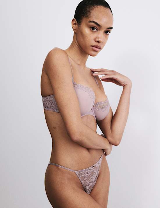 Nolana Lace Wired Balcony Bra (A-E)