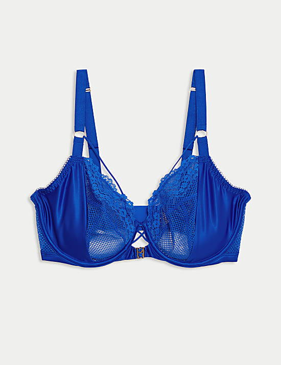 Soutien-gorge plongeant &agrave; armatures en r&eacute;sille et satin Clara (bonnets G&nbsp;&agrave;&nbsp;K)