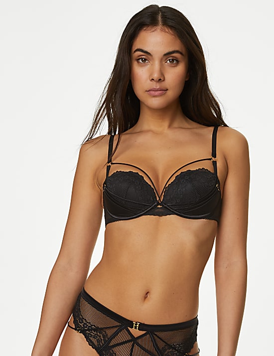 Soutien-gorge Clara push-up en satin &agrave; armatures, bonnets A&nbsp;&agrave;&nbsp;F
