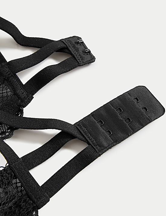 Soutien-gorge Clara plongeant en r&eacute;sille et en satin &agrave; armatures, bonnets A&nbsp;&agrave;&nbsp;F