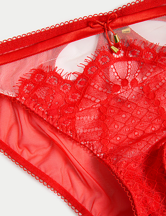 Culotte bikini orn&eacute;e de dentelle Christelle