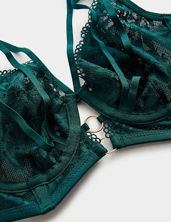 Soutien-gorge à balconnet, coupe longue, armatures et dentelle Vera, bonnets A à E