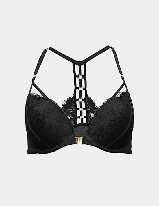 Vera Lace Wired Push Up Plunge Bra (A-E)