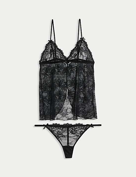 Ensemble nuisette ornée de dentelle gala