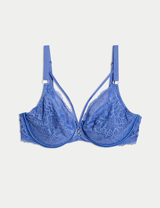 Soutien-gorge plongeant à armatures et dentelle Lindy, bonnets F à H