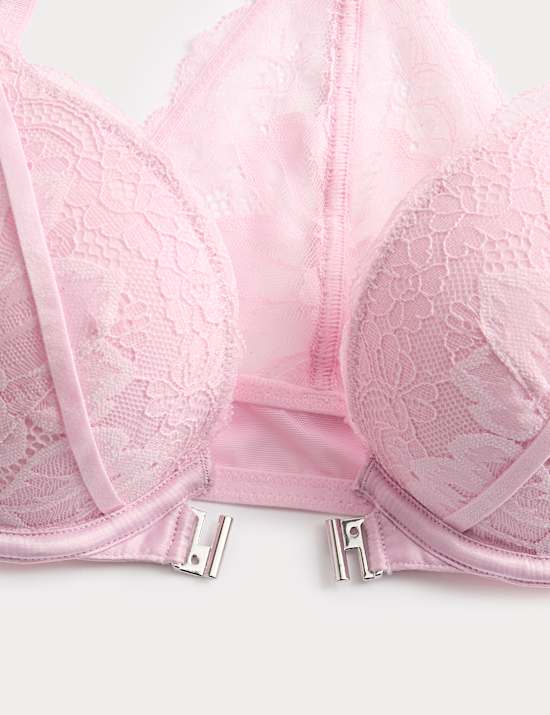 Lindy Lace Wired Push-Up Plunge Bra (A-E)